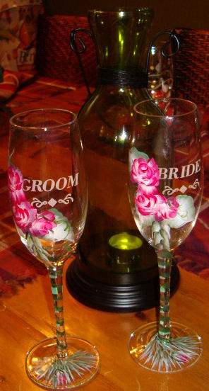 Painting Your Wedding Toasting Glasses